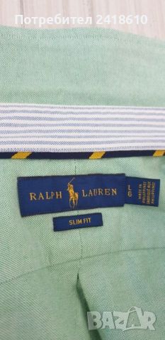 POLO Ralph Lauren Oxford Shirt Pique Cotton Slim Fit Mens Size L ОРИГИНАЛ! НОВО! Мъжка Риза!, снимка 15 - Ризи - 46624650