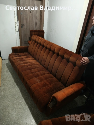 Разтегателен диван и 2 фотьойла, снимка 3 - Дивани и мека мебел - 53741852