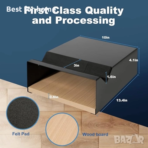 Стенна стойка за велосипед MOSHAY S-Rack, алуминий и дърво, снимка 4 - Аксесоари за велосипеди - 52185206