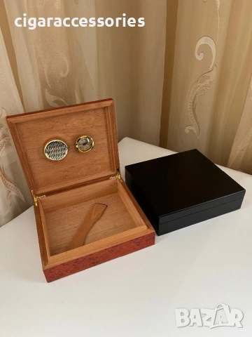 Хумидор за 30 пури – кедрово дърво, хигрометър и овлажнител