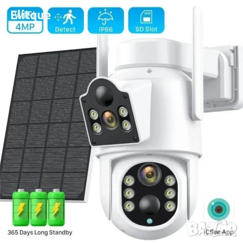 icsee 4MP Безжична соларна камера за видеонаблюдение, снимка 4 - Други - 52684548