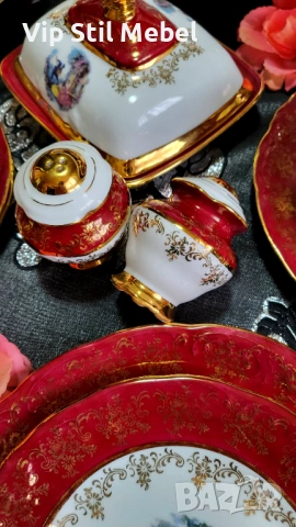 Баварски сервиз за хранене с 24К позлата , снимка 12 - Сервизи - 54236079