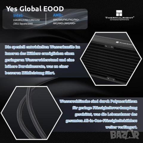 Thermalright Frozen Notte 240 Black ARGB AIO водно охлаждане, снимка 3 - Друга електроника - 53174642
