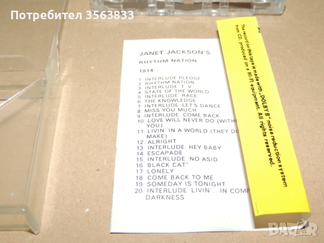 Janet Jackson's rhythm nation  - аудио  касета, снимка 8 - Аудио касети - 51471766