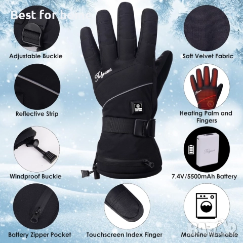 elguua Отопляеми ръкавици за мъже и жени, снимка 4 - Друга електроника - 52613789