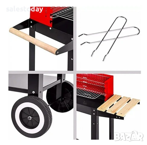 Барбекю за дървени въглища с коленца, 81.5cm, снимка 3 - Други - 50265360