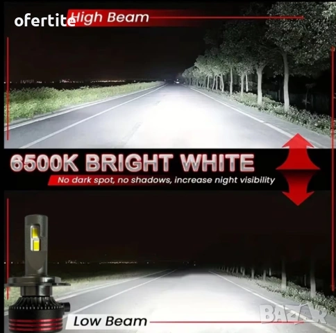 ✅ LED 🔝 H7 / 50W / 6500k, снимка 7 - Аксесоари и консумативи - 53453870