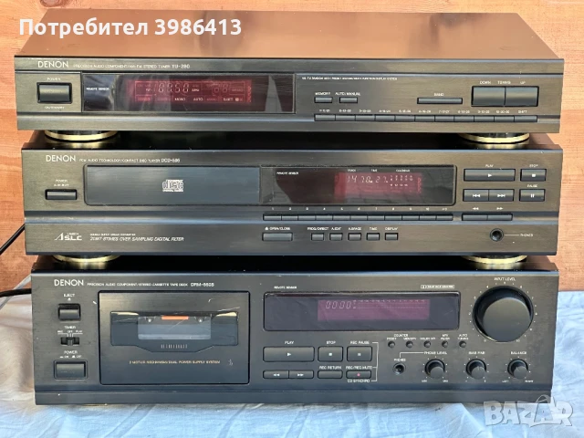 Комплект Denon: TU‑280 тунер + DCD‑595 CD + DRM‑650S касетен дек , снимка 1