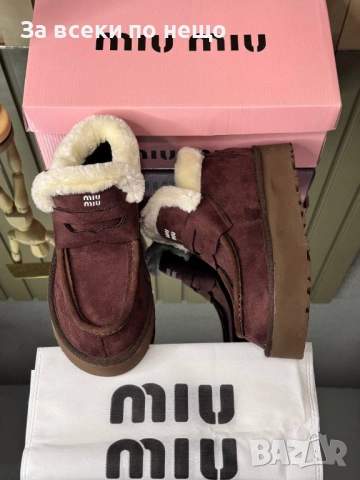 Miu Miu Дамски Зимни Меки И Топли Боти С Пух Миу Миу - Налични Различни Цветове Код SK444, снимка 9 - Дамски боти - 53027703