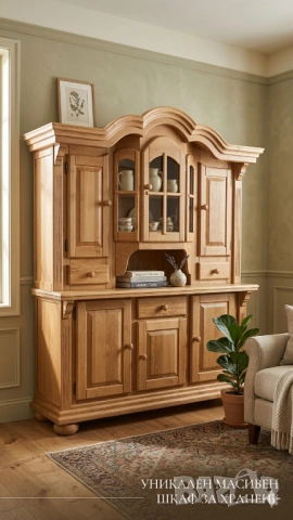 Уникален масивен бюфет в рустикален стил – Бижу за Вашия дом!