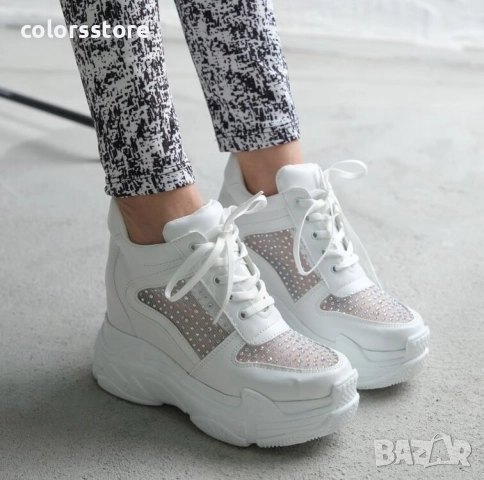 Кецове на платформа - бели - PA80 