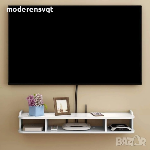 Многофункционален cтенна етажерка и поставка за рутер, снимка 4 - Етажерки - 53648222