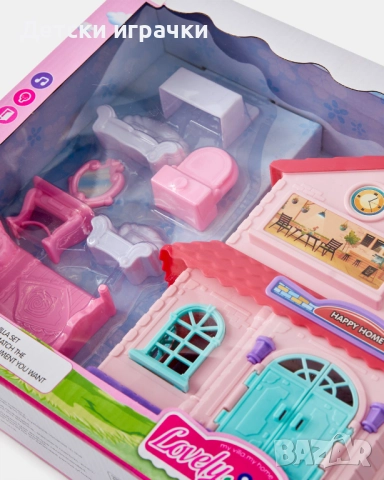 Къща за кукли музикална вила за момичета с мебели и кола, снимка 7 - Кукли - 52093358