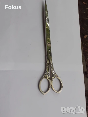 Стара ножица с емайл, снимка 2 - Антикварни и старинни предмети - 53279016