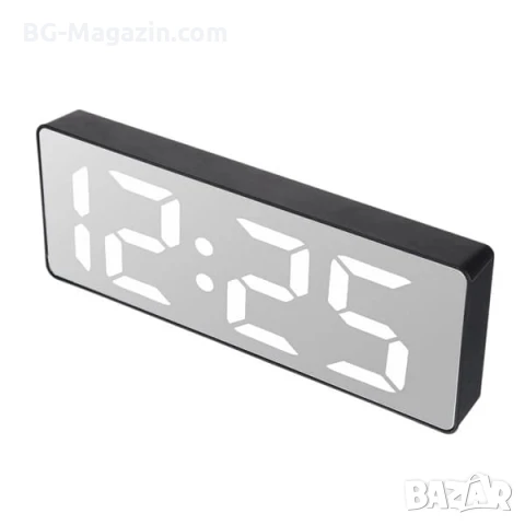 LED дигитален настолен часовник огледало с термометър големи цифри температура постоянно светещ, снимка 5 - Други - 51038190