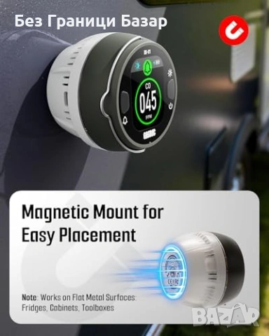 Нов Детектор за въглероден оксид CO аларма с магнитно закрепване и презареждаема батерия, снимка 5 - Друга електроника - 54226722