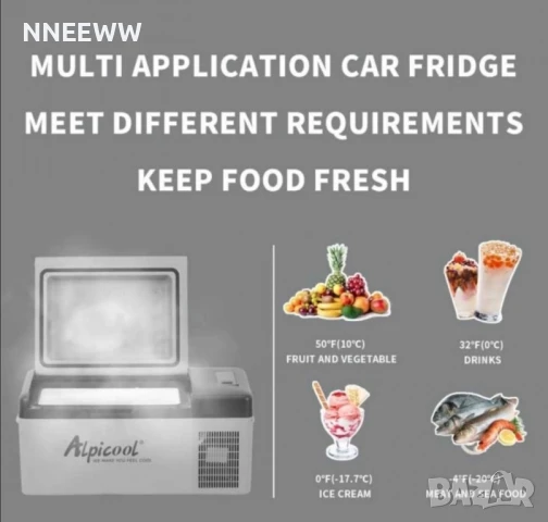 Портативен Компресорен хладилник 20 литра AlpiCool, снимка 4 - Аксесоари и консумативи - 51034046