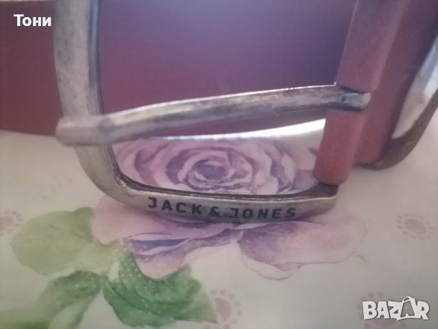 Jack and Jones ORIGINAL Нов Мъжки Колан Естествена Кожа Кафяв , снимка 1 - Колани - 45423294