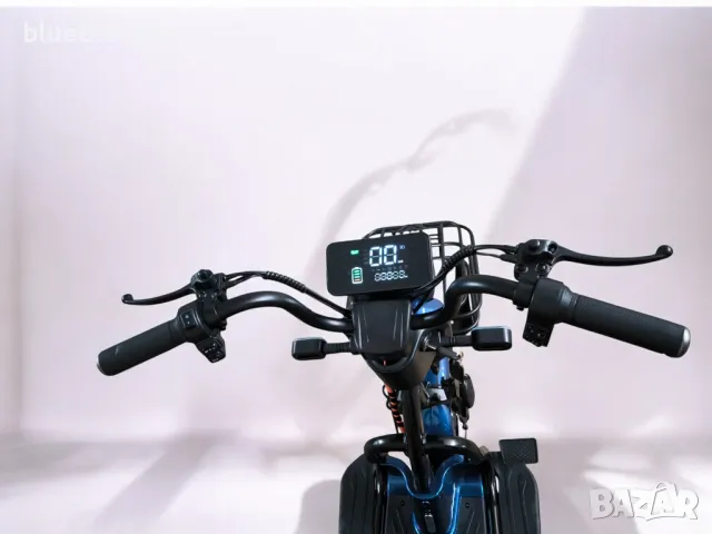 Двуместна електрическа триколка blueElectric Pudding 1800W | 48V | 23Ah | BLUE, снимка 9 - Мотоциклети и мототехника - 49745638