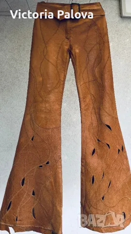 Кожен панталон с перфорация Италия