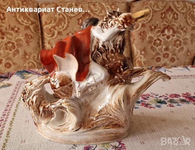 🔥 УНИКАЛНА ГОЛЯМА ПОРЦЕЛАНОВА СТАТУЕТКА – „ДАВИД САСУНСКИ“ 🔥, снимка 7 - Статуетки - 54174677