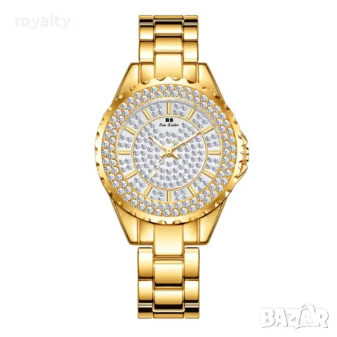 Уникален дамски часовник с циферблат, покрит с камъни, снимка 12 - Дамски - 49732807