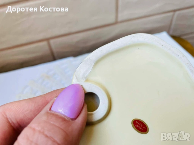 Красива порцеланова / керамична / гъба - поставка за четки за зъби от Япония, снимка 11 - Антикварни и старинни предмети - 53867996