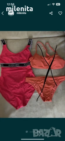 Бански 3бр. в коралов цвят М размер, HM/Avangard/Tommy Hilfiger, снимка 2 - Бански костюми - 48256845