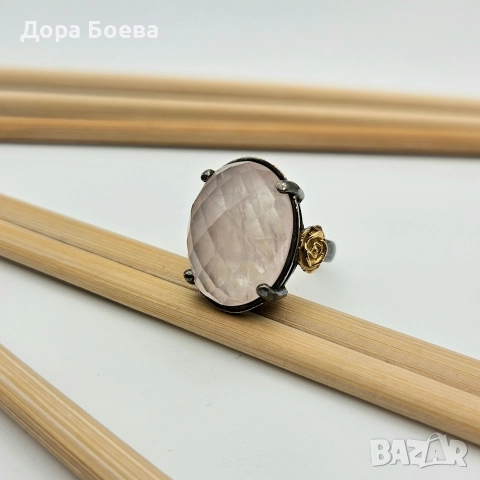 Сребърен пръстен: "Роуз", снимка 2 - Пръстени - 52634321