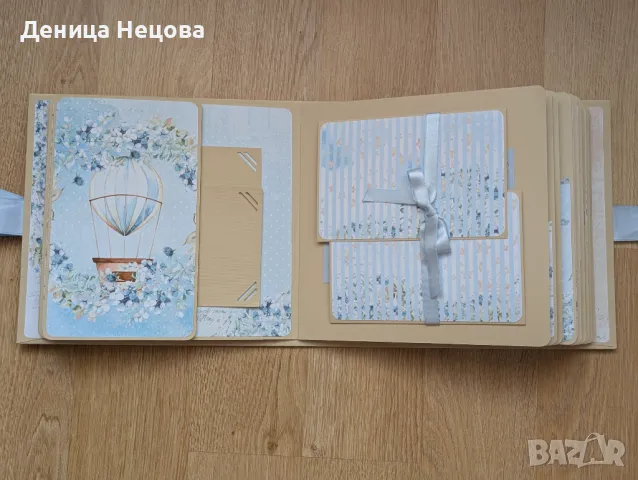 Бебешки ръчно изработен албум за снимки, подарък за погача, подарък за бебе, рожден ден, снимка 3 - Други - 49735772