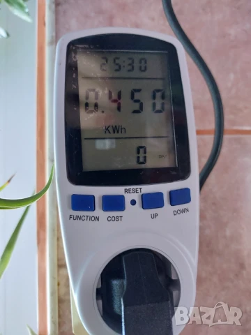 Контакт за измерване на енергия, LCD дисплей, 16A, 230V, Консумация, Ампераж, Напрежение, 3680 W, снимка 1