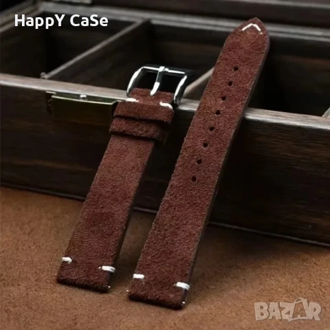 SUEDE Велурена кожена каишка за Huawei Watch/Samsung/Garmin/Xiaomi/Apple/Amazfit, снимка 4 - Каишки за часовници - 50998217