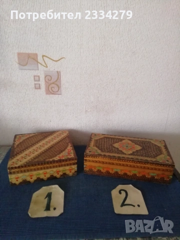 Стари дървени кутии и солница и маска, снимка 4 - Антикварни и старинни предмети - 53066301