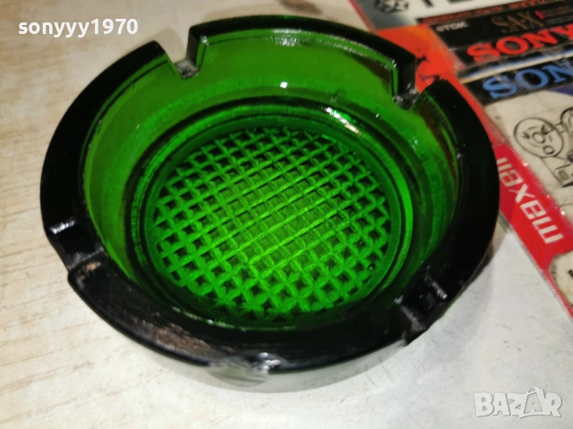 СТАР ПЕПЕЛНИК-ЗЕЛЕНО СТЪКЛО 1904260916LCHERY1, снимка 5 - Антикварни и старинни предмети - 54242075