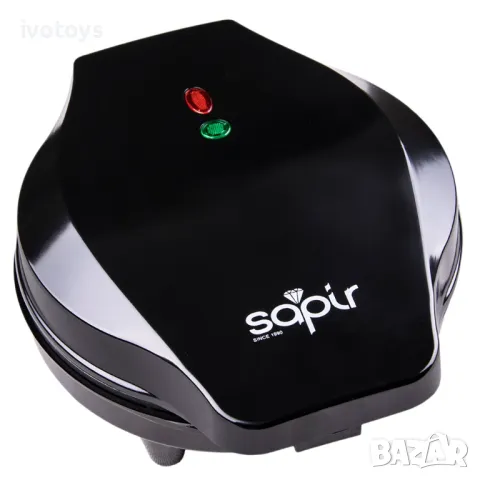 Гофретник SAPIR SP 1442 GF, 1200W, 5 сърцевидни гнезда, черен, снимка 1 - Гофретници - 47127360