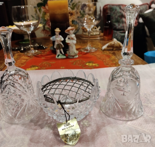 Кристална ваза и звънци , снимка 4 - Вази - 52714205