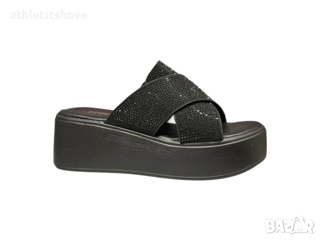 Дамски чехли на платформа с камъни, снимка 3 - Чехли - 50516502