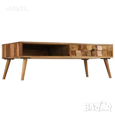 vidaXL Маса за кафе, шишам масив, финиш цвят пчелен мед, 110x50x37 cм(SKU:246201), снимка 2 - Шкафове - 49196709