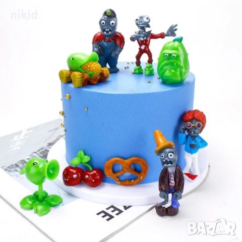 8 Plants vs Zombies Зомбита срещу растения пластмасови фигурки PVC за игра и украса торта играчки, снимка 3 - Фигурки - 26850725