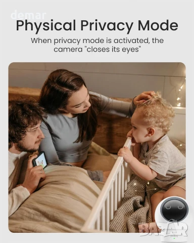 Youkey 2.5K вътрешна камера за сигурност, бебефон с 5GHz/2.4GHz WiFi, снимка 5 - IP камери - 51317133