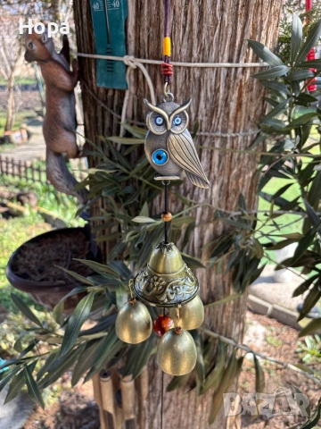 Вятърен звънец от метал Бухал , снимка 12 - Декорация за дома - 35950769