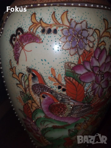 Сатцума Satsuma Стара китайска ваза порцелан, снимка 6 - Антикварни и старинни предмети - 53363535