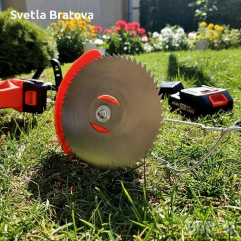 Телескопичен акумулаторен тример за трева 48V с две батерии – мощен, лек и без кабели, снимка 2 - Градинска техника - 54114118