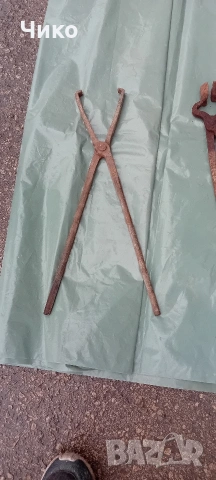 3бр стари ковани ковашки клещи, снимка 4 - Антикварни и старинни предмети - 53431354