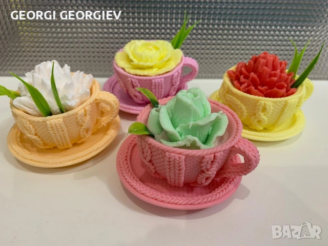 цветя изработени с глицеринов ароматен сапун и Българска роза 🌹, снимка 15 - Изкуствени цветя - 53643688