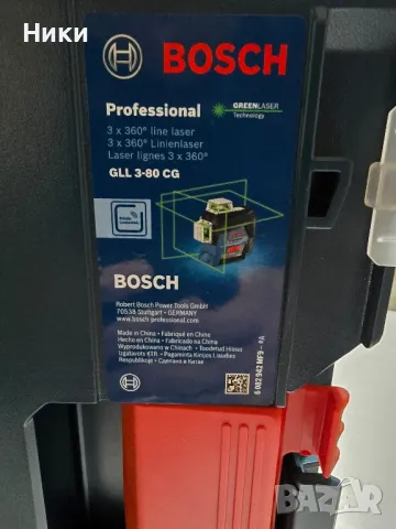 Лазерен нивелир Bosch GLL 3-80 CG, 30м, с батерия, зарядно и аксесоари, снимка 4 - Измервателни инструменти - 50019120