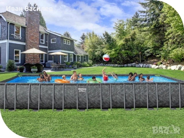 НОВ Луксозен басейн BESTWAY 5.49м-2.74м-1.32м. Гаранция 2 години, снимка 2 - Басейни и аксесоари - 54174231