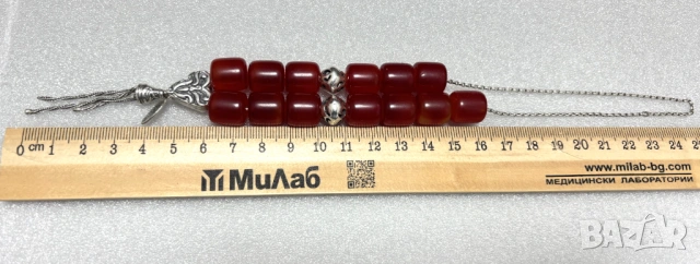 Стара Сребърна Броеница-сребро проба 925, ръчна изработка, снимка 17 - Антикварни и старинни предмети - 53959165