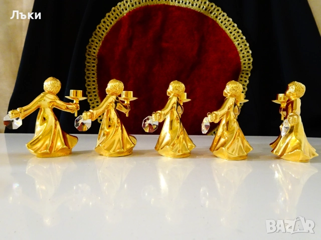 Позлатен бронзов свещник Ангел,BMF,модел Play Light. , снимка 8 - Антикварни и старинни предмети - 52900455