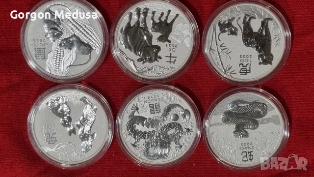 Австралийски Лунар серия 3 на Пърт Минт всички излязли до момента от тази серия 